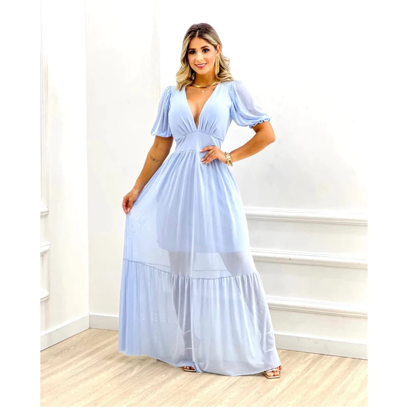 Vestido Longo De Tule-Niiny